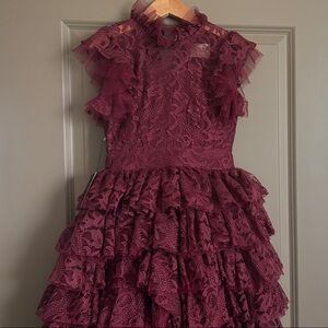 Elegant Lace Ruffled Dress